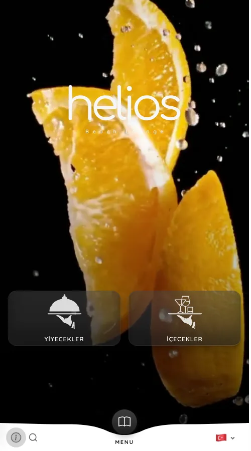 Helios Beach Lounge — menu design